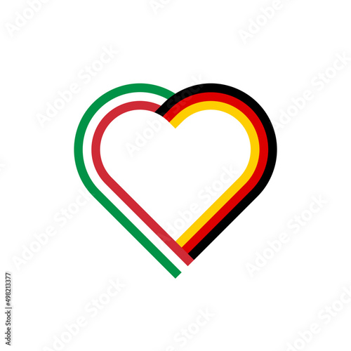 heart ribbon icon of italy and germany flags. vector illustration isolated on white background