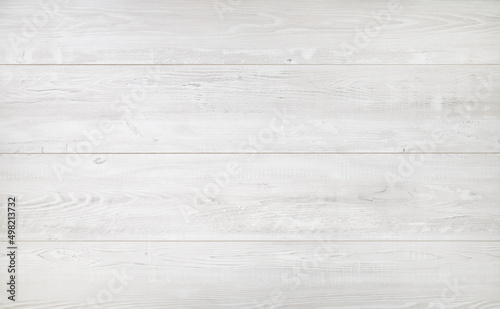 Fototapeta Naklejka Na Ścianę i Meble -  Wooden boards background. Light wood planks texture. Flat lay.