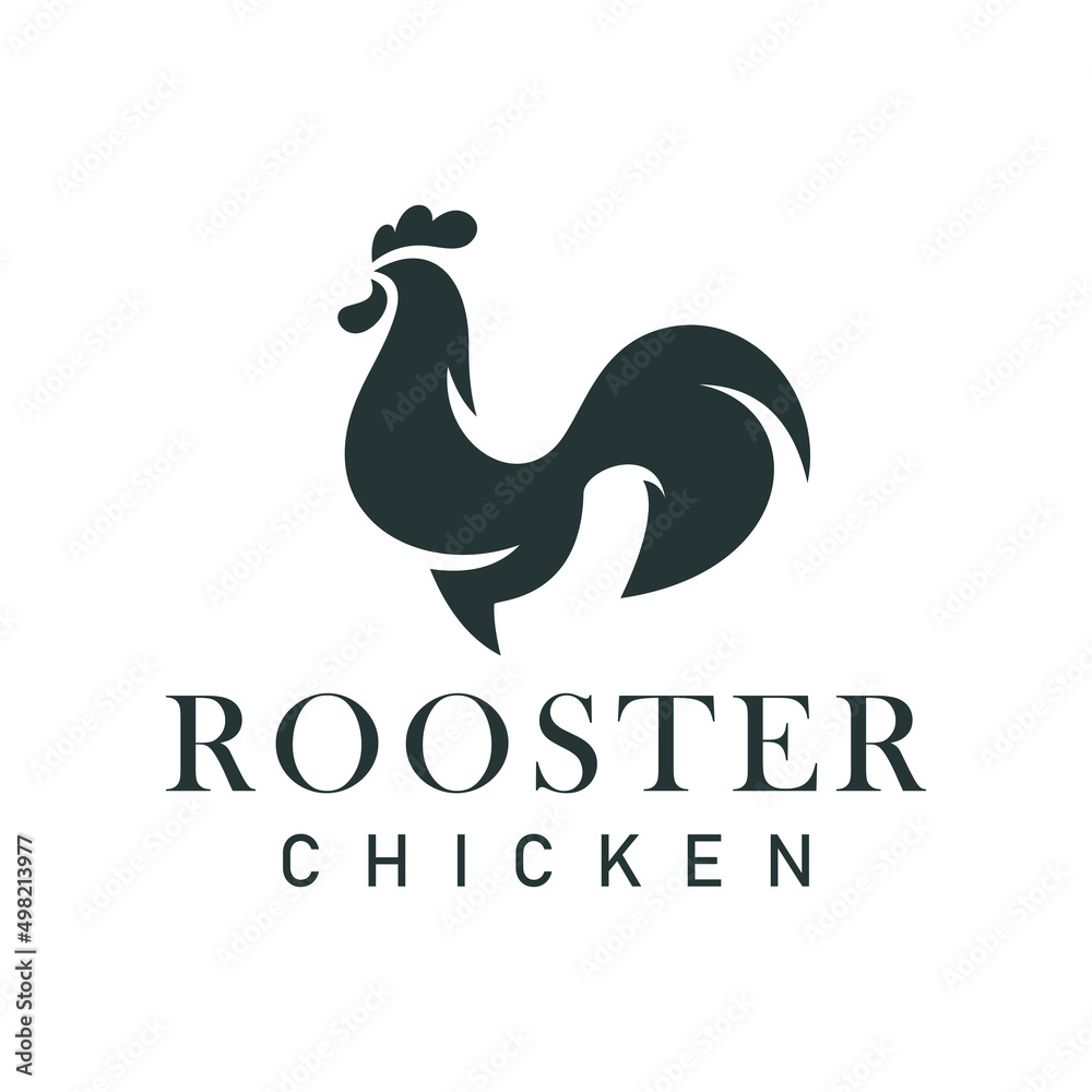 Fototapeta premium rooster logo black rooster logo simple rooster logo design