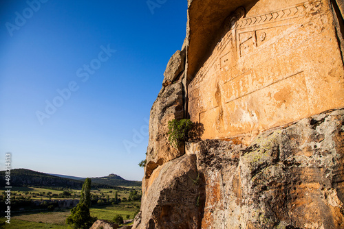 Historical ancient Written Rock(yazilikaya)Phrygia valley, Eskişehir province