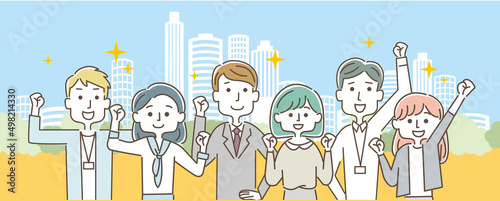 元気な会社員男女セット