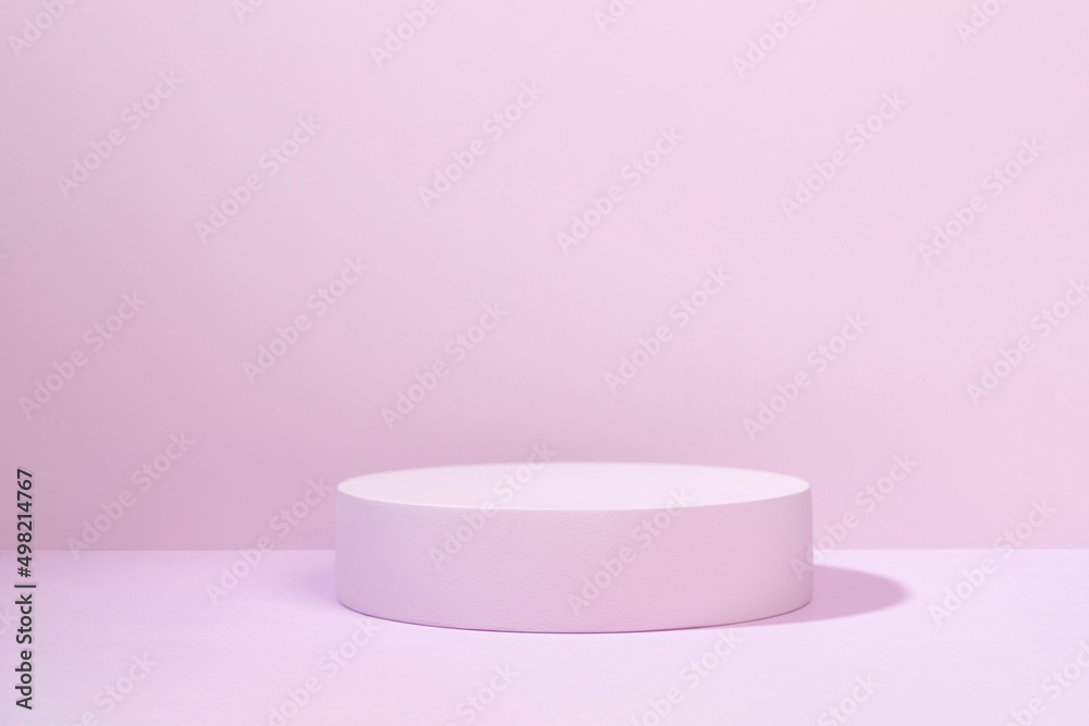 probes in geometric shapes on pink background, stand for product