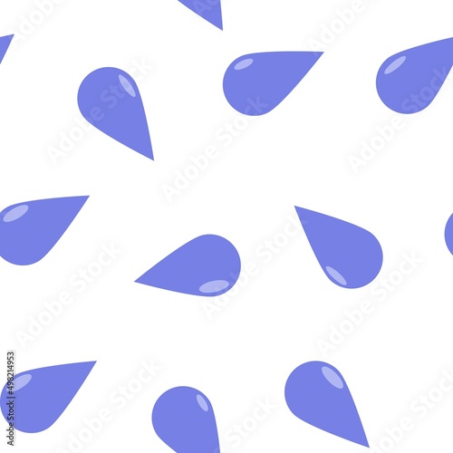 Vector drop icon. Flat image drop  seamless pattern on a white background. Layers grouped for easy editing illustration. For your design
