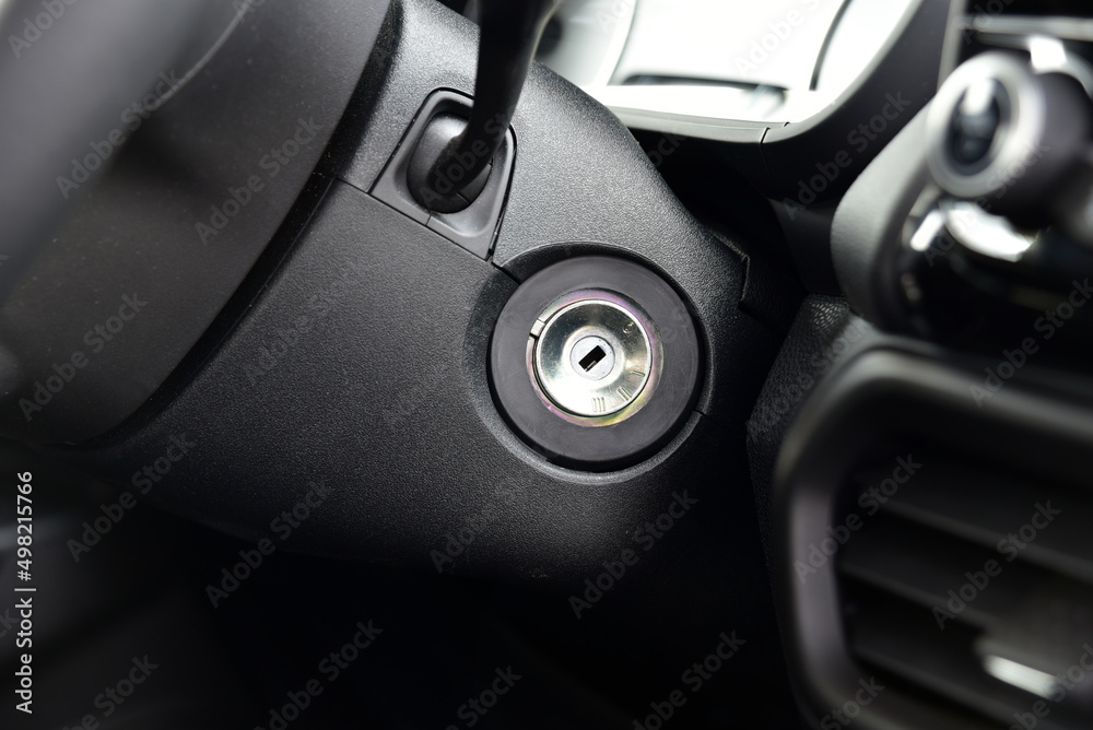 Keyhole, ignition switch in the passenger car Stock Photo Adobe Stock