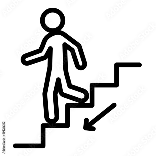 Go Down  Stairs  Sign Flat Icon Isolated On White Background