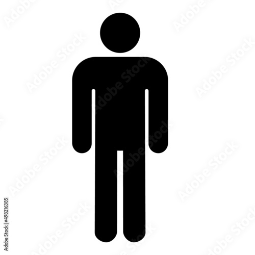 Man Toilet Sign Flat Icon Isolated On White Background