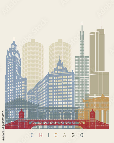 Chicago skyline poster