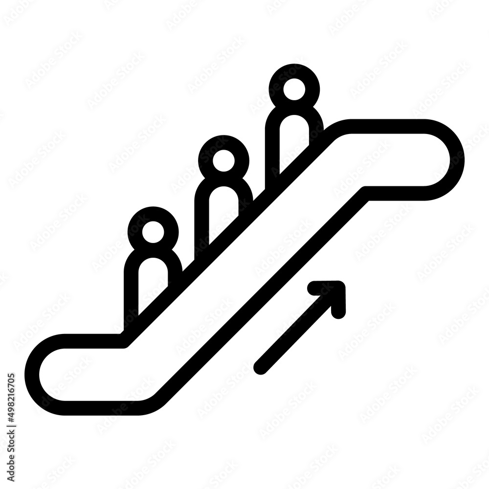 Escalator Sign Flat Icon Isolated On White Background Escalator Sign Flat Icon Isolated On White Background