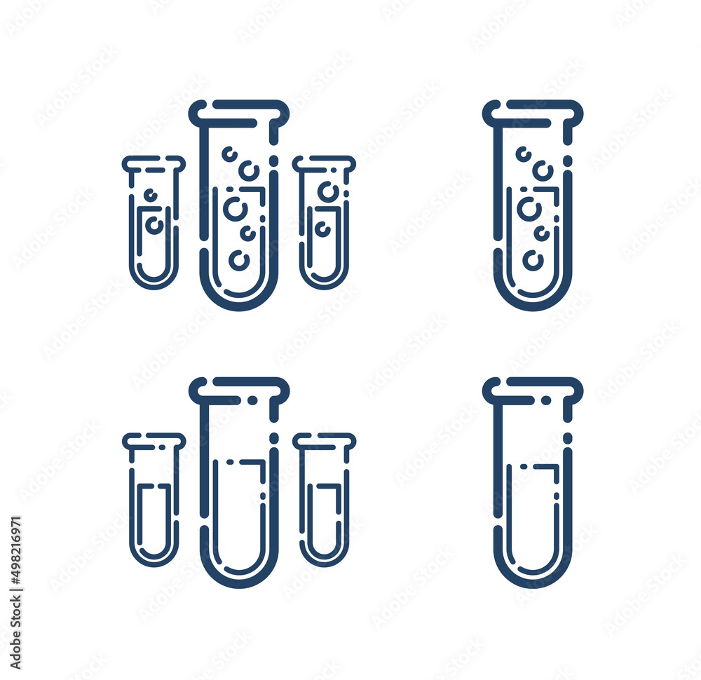 Test tube vector simple linear icon, science chemistry and medicine analysis line art symbol, laboratory research. Test tube vector simple linear icon, science chemistry and medicine analysis line art symbol, laboratory research.