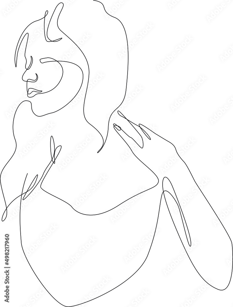 Illustration vector of twenty eight single line style women. portrait Illustration vector of twenty eight single line style women. portrait