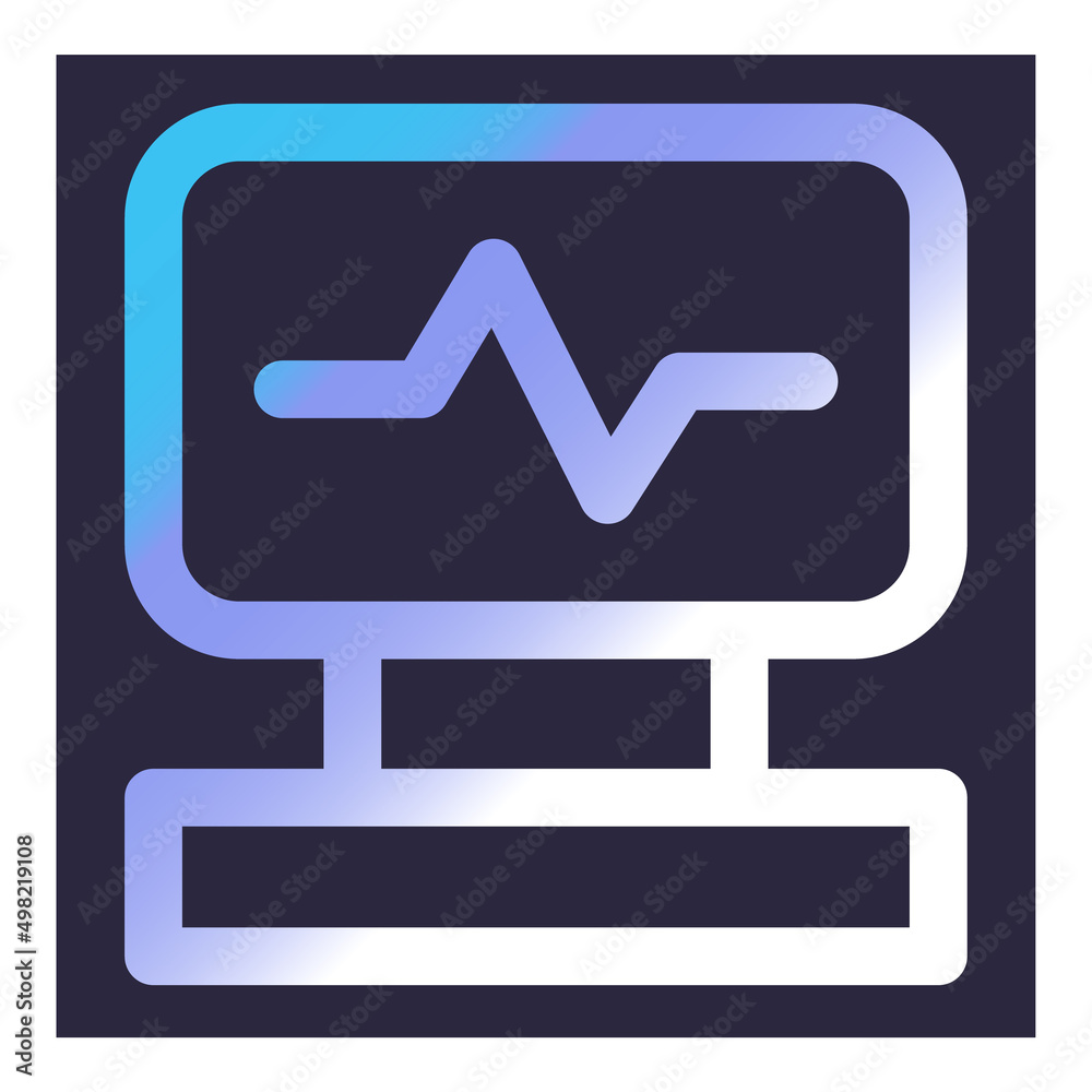 Reanimation Monitor Flat Icon Isolated On White Background Reanimation Monitor Flat Icon Isolated On White Background