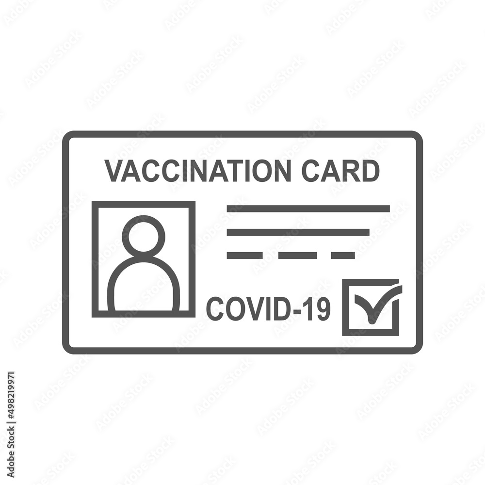 Vaccine passport icon. International vaccination certificate against covid-19 with check mark. Vaccine passport icon. International vaccination certificate against covid-19 with check mark.