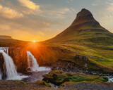 Kirkjufell Sunset, Midnight Sun during Summer in Iceland
