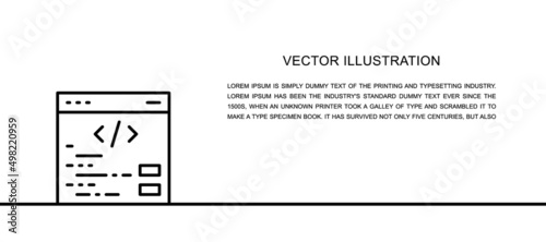 Vector webpage repair, internet development, seo one line icon. Continuous one line illustration.