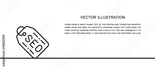 Vector seo tag, label one line icon. Continuous one line illustration.