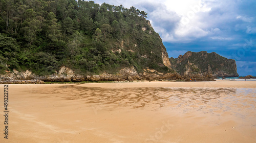 Coastline and Cliffs, Beach of La Franca, Protrected Landscape of the Oriental Coast of Asturias, La Franca, Ribadeveva, Asturias, Spain, Europe