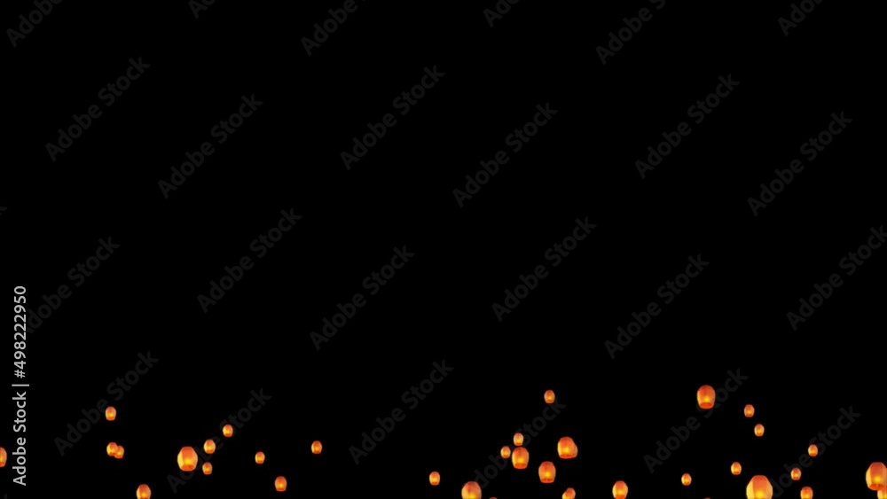 Flying Sky lanterns seamless pattern Chinese new year 2023 greetings Background. glowing stars with lights and flying chinese lucky lanterns. For festival invitation, birthday, party celebration.