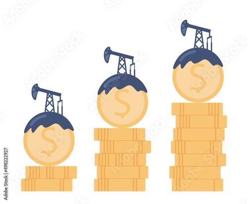 Oil price rising up. Crude oil commodity price growth, high demand