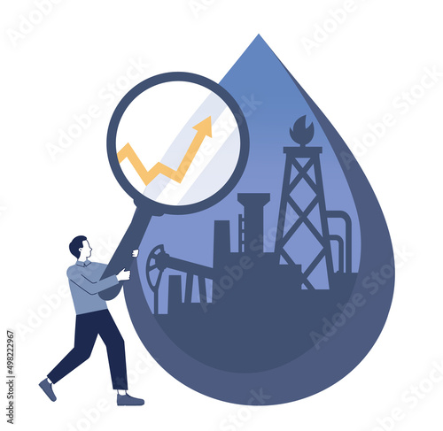 Oil price rising up. Crude oil commodity price growth, high demand