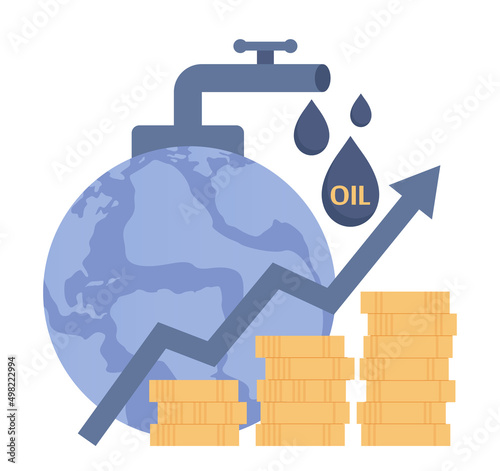 Oil price rising up. Crude oil commodity price growth, high demand