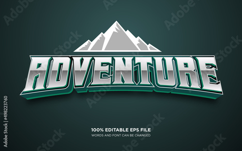 Adventure 3D editable text style effect	