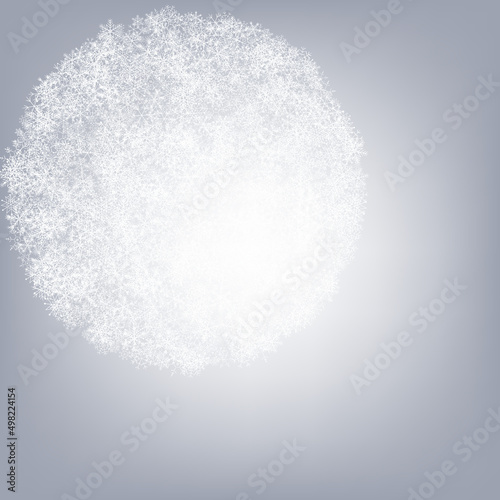White Snow Vector Gray Background. Abstract