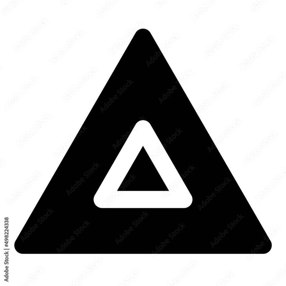 Triangle Shape Flat Icon Isolated On White Background Triangle Shape Flat Icon Isolated On White Background