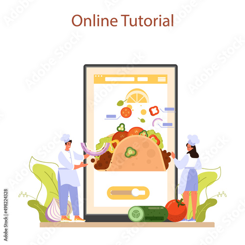 Tacos online service or platform. Traditional mexican fast-food