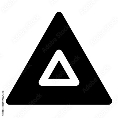 Triangle Shape Flat Icon Isolated On White Background