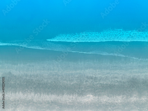 The background of fwater wave on the beach ,Summer top view texture image photo