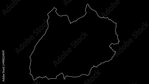 Marrakech-Safi region map of Morocco outline animation photo