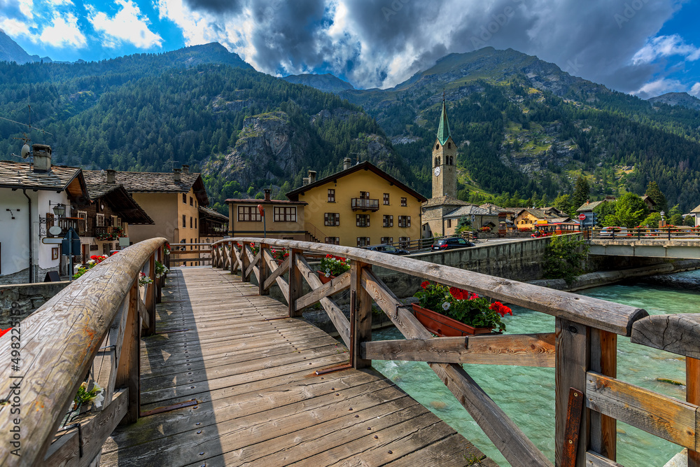 Fototapeta premium Small alpine town in Northern Italy.