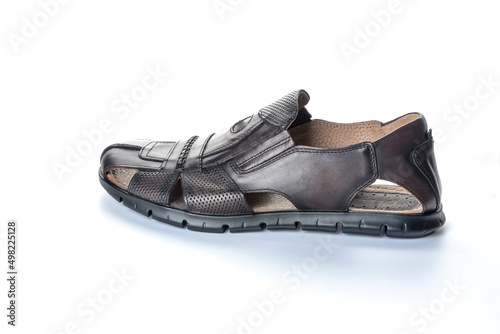 Leather men's summer shoes.Shoes for men .