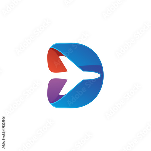 Letter d travel logo design