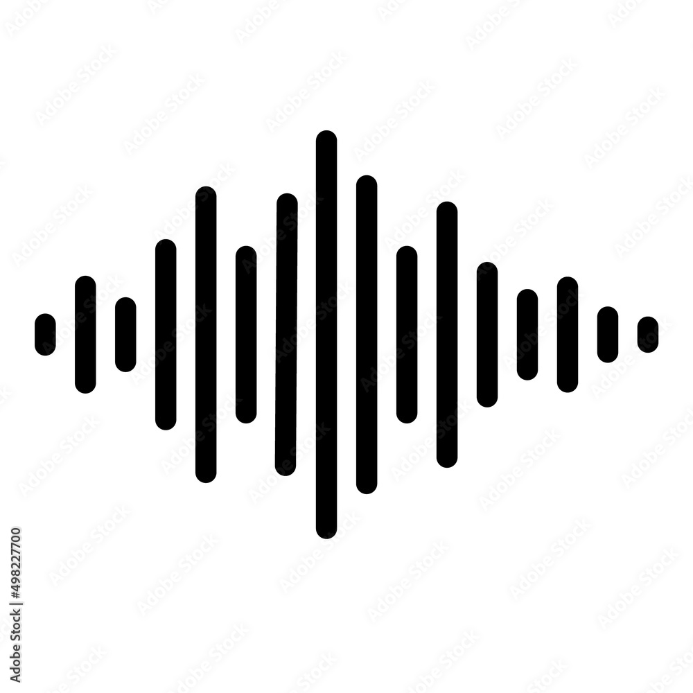 Waveform Flat Icon Isolated On White Background Waveform Flat Icon Isolated On White Background