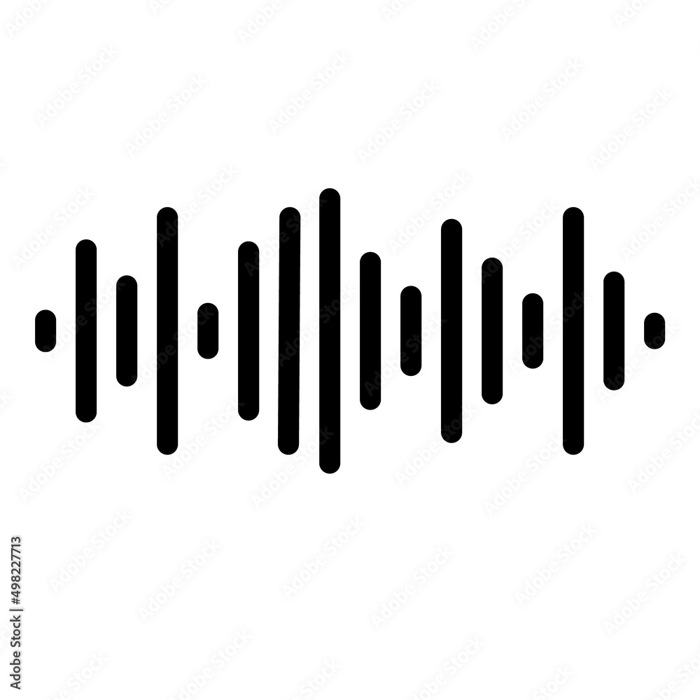Waveform Flat Icon Isolated On White Background Waveform Flat Icon Isolated On White Background