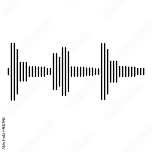 Sound Wave Flat Icon Isolated On White Background