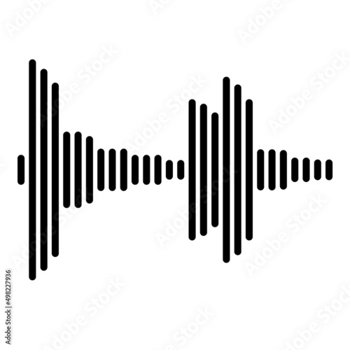 Sound Wave Flat Icon Isolated On White Background