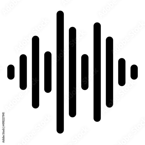 Sound Wave Flat Icon Isolated On White Background