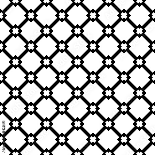 Abstract geometric seamless pattern. Black and white style pattern with circle and line.Geometric ornamental vector pattern. Seamless design texture.Geometric Ornamental pattern. Traditional Arabic.