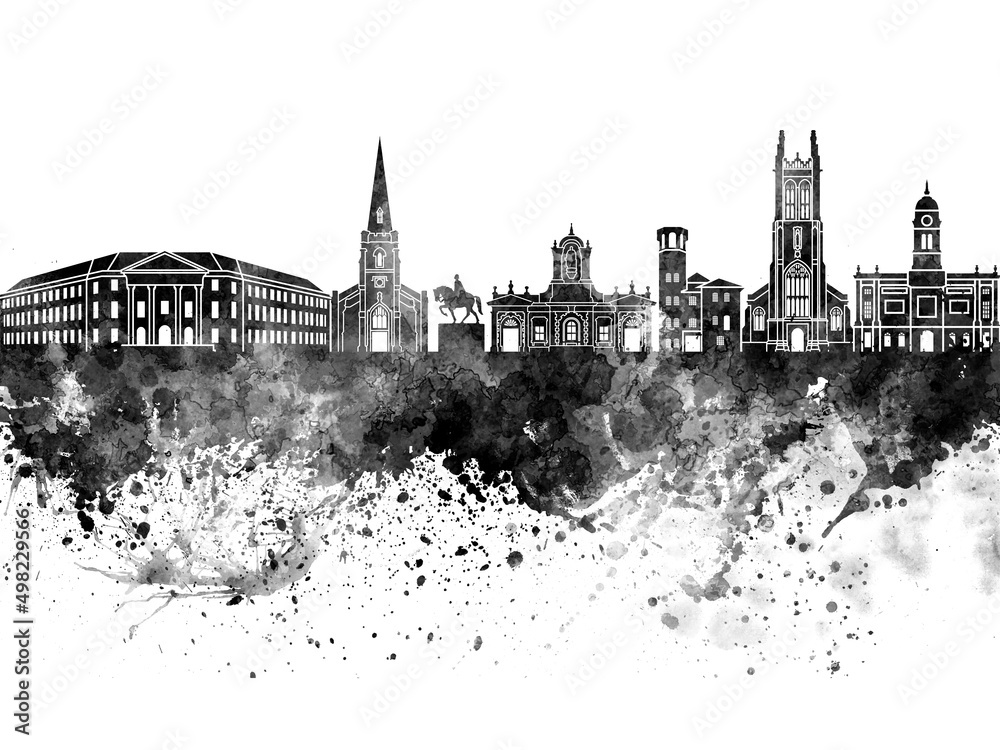 Obraz premium Derby skyline in watercolor background