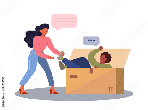 Extrovert individuality. Extraversion character enjoying communication with