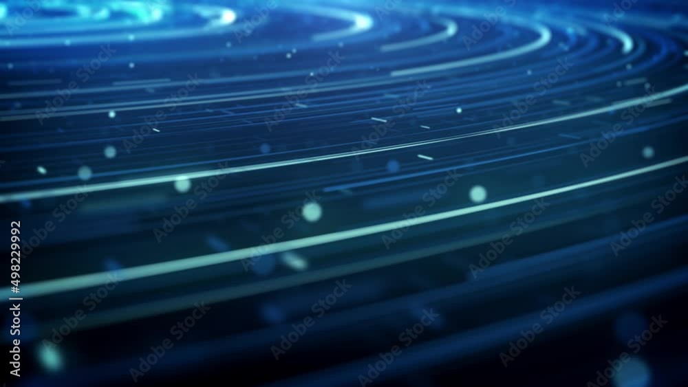 Abstract Technology Data Lines Background Loop/ 4k animation of an abstract wallpaper technology background with flowing data lines and patterns with depth of field seamless looping