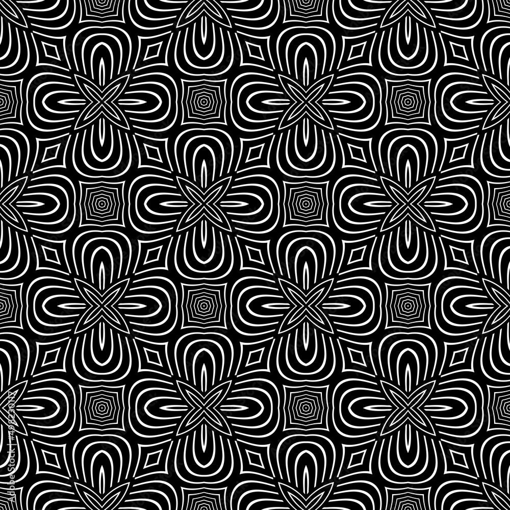Abstract geometric seamless pattern. Black and white minimalist monochrome artwork with simple shapes.Black and White Flower of Life Sacred .Geometry Circle Pattern Abstract Background.Stylish Chaotic Abstract geometric seamless pattern. Black and white minimalist monochrome artwork with simple shapes.Black and White Flower of Life Sacred .Geometry Circle Pattern Abstract Background.Stylish Chaotic