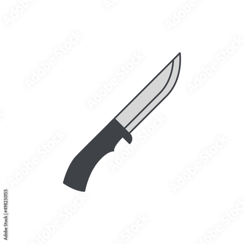 Hunting knife icon in color icon, isolated on white background 