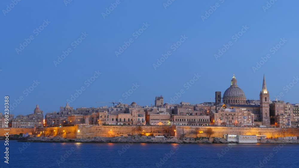 Evening falls in time lapse, Valletta, Malta Evening falls in time lapse, Valletta, Malta