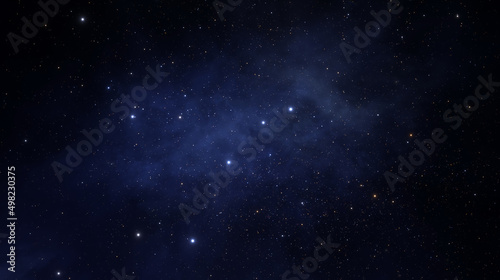 Billions stars in night sky  cluster of stars and galaxies  cosmic nebulae. Birth of a galaxy in the boundless cosmos. Infinite universe. 3d render