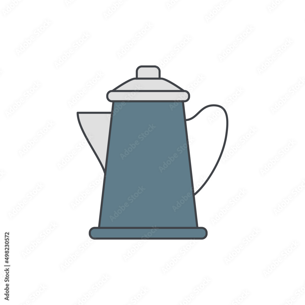 Coffee pot icon in color icon, isolated on white background Coffee pot icon in color icon, isolated on white background