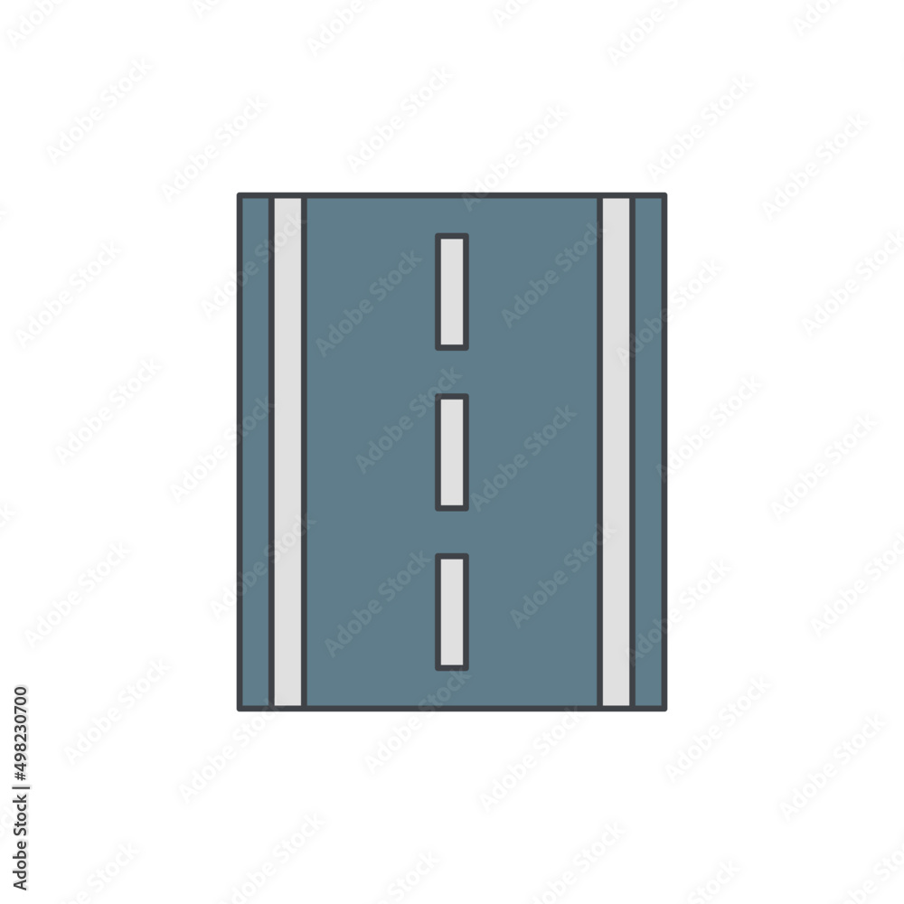 Highway road route icon in color icon, isolated on white background Highway road route icon in color icon, isolated on white background