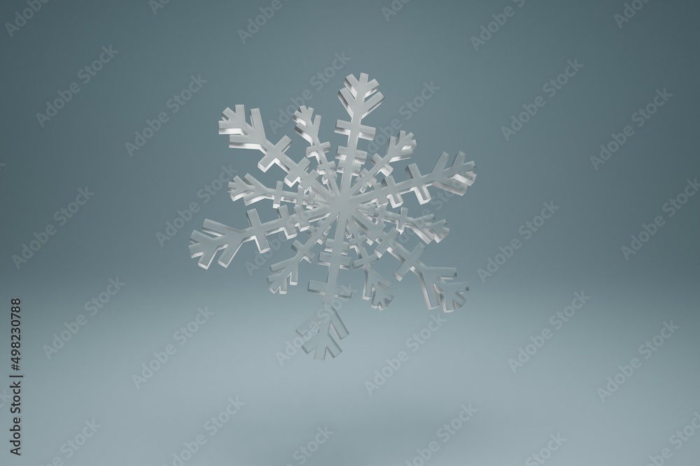 Snowflake 3d render, soft background Snowflake 3d render, soft background